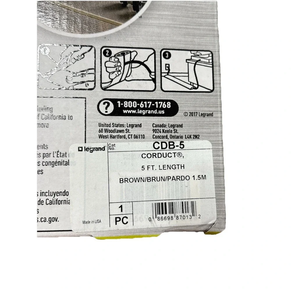 Legrand‎ Corduct Overfloor Cord Protector (Wiremold CDI-5), 5 feet, Brown